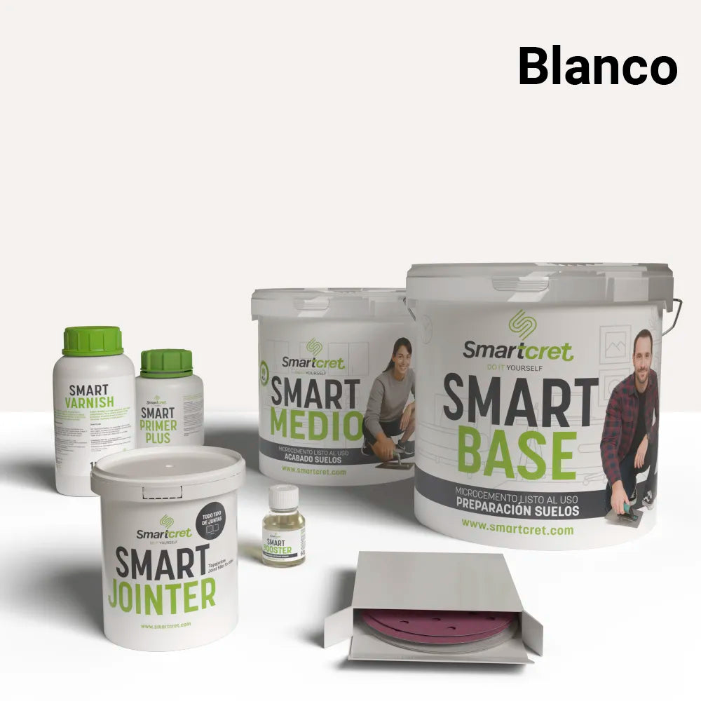 Kit de microcemento para exterior de 4 m², color Blanco