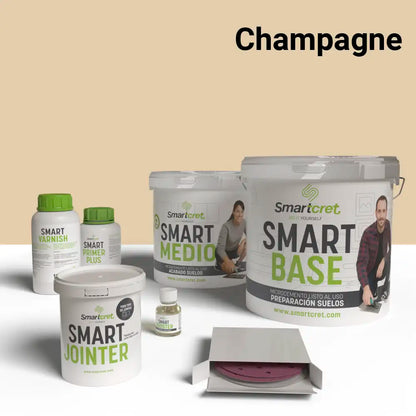 Kit de microcemento para suelos y escaleras de 4 m², color Champagne