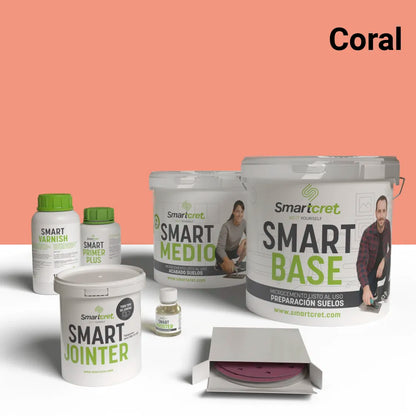 Kit de microcemento para suelos y escaleras de 4 m², color Coral