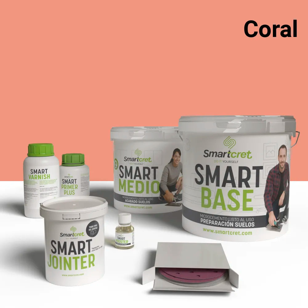 Kit de microcemento para exterior de 4 m², color Coral