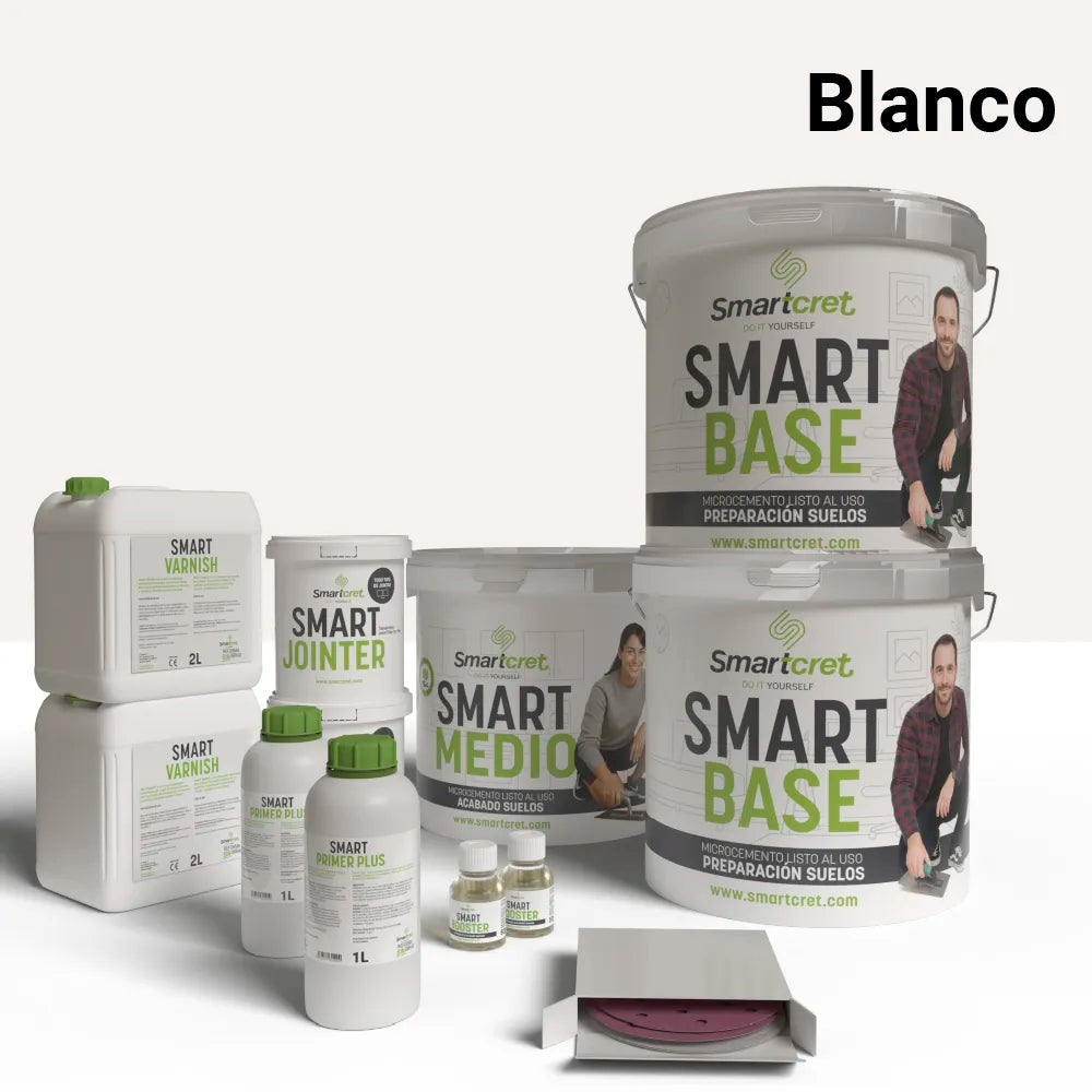 Kit de microcemento para exterior de 16 m², color Blanco