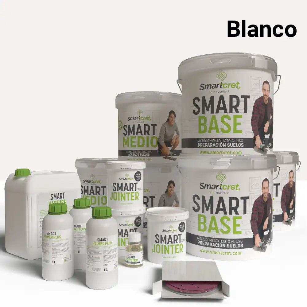 Kit de microcemento para exterior de 48 m², color Blanco