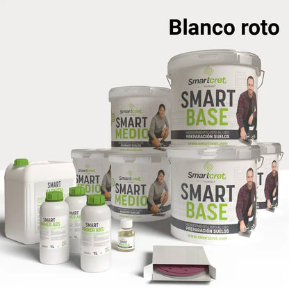 Kit de microcemento para exterior de 24 m², color Blanco Roto