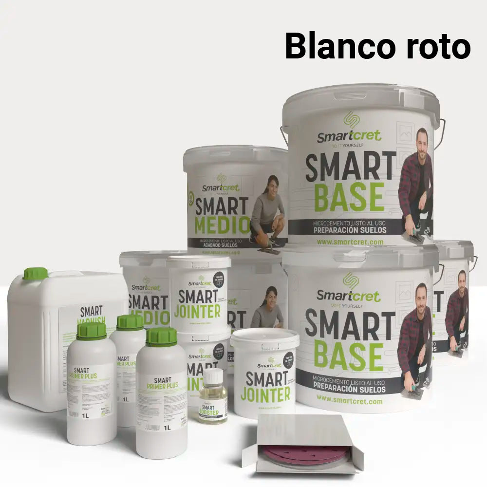 Kit de microcemento para exterior de 48 m², color Blanco Roto
