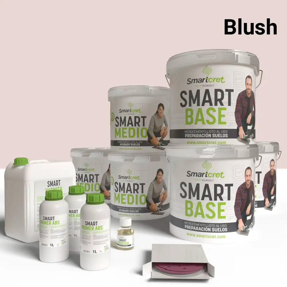 Kit de microcemento para suelos y escaleras de 24 m², color Blush