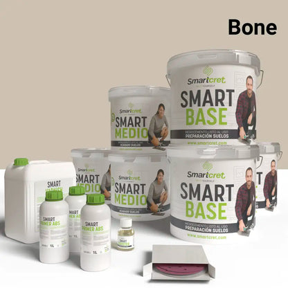 Kit de microcemento para suelos y escaleras de 24 m², color Bone
