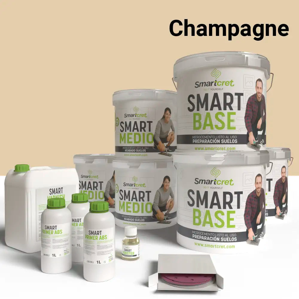 Kit de microcemento para exterior de 24 m², color Champagne
