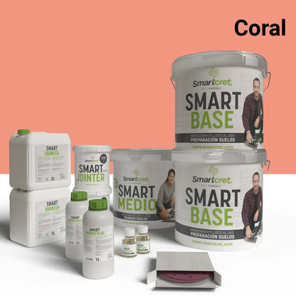 Kit de microcemento para exterior de 16 m², color Coral