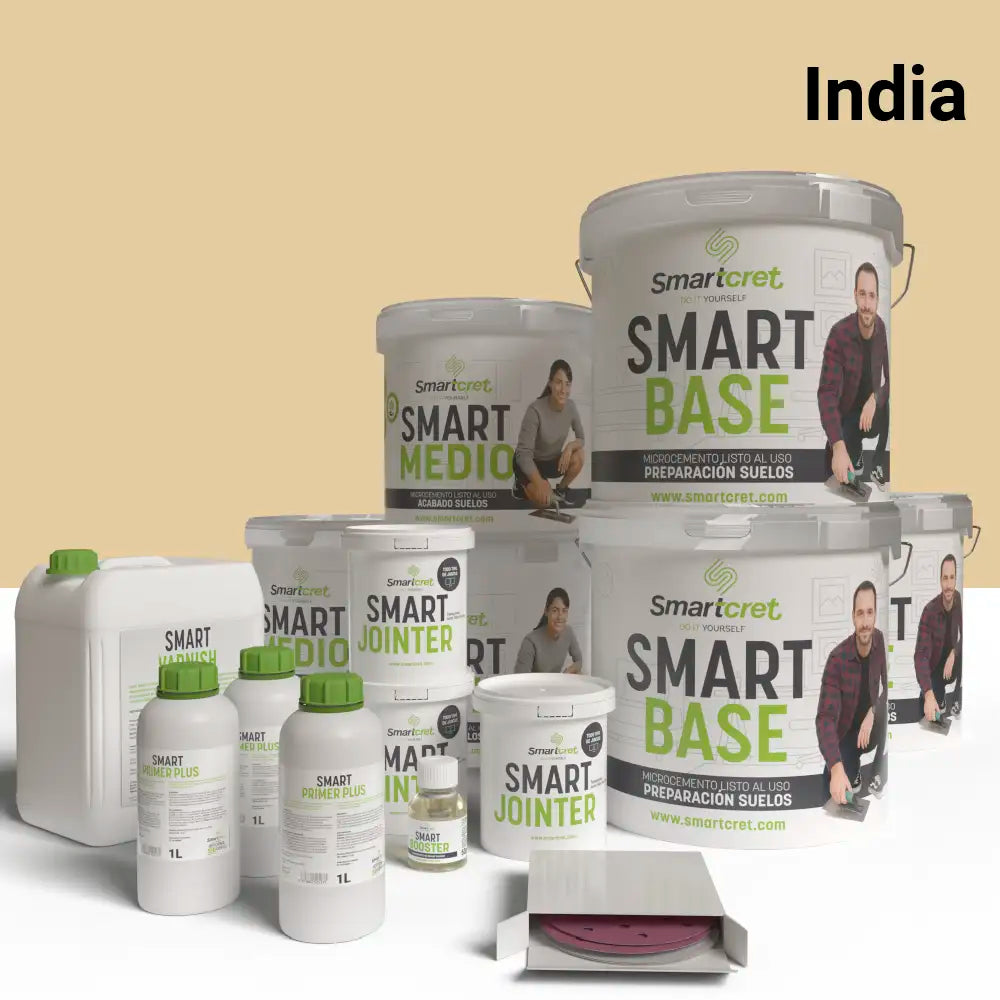 Kit de microcemento para suelos y escaleras de 96 m², color India
