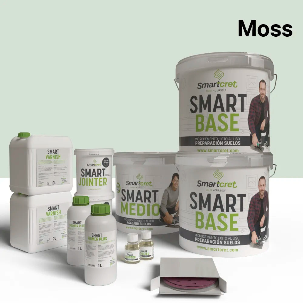 Kit de microcemento para exterior de 16 m², color Moss
