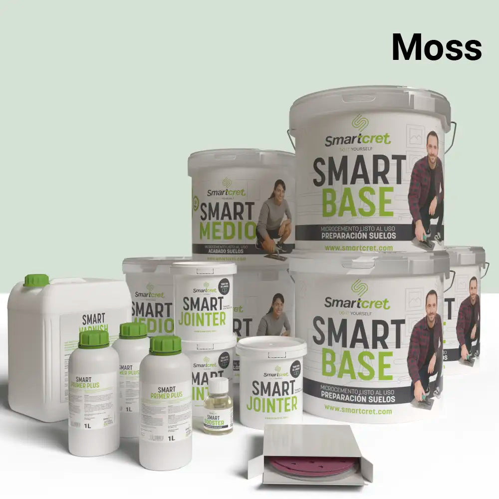 Kit de microcemento para exterior de 96 m², color Moss