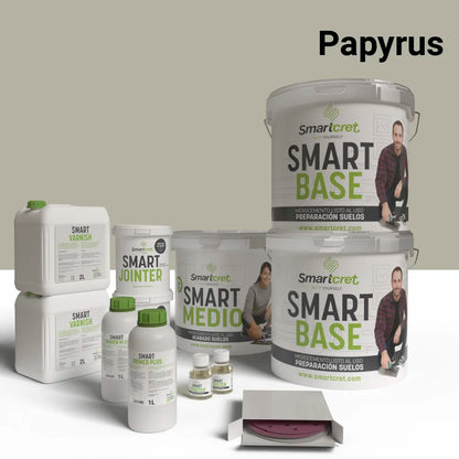 Kit de microcemento para suelos y escaleras de 16 m², color Papyrus