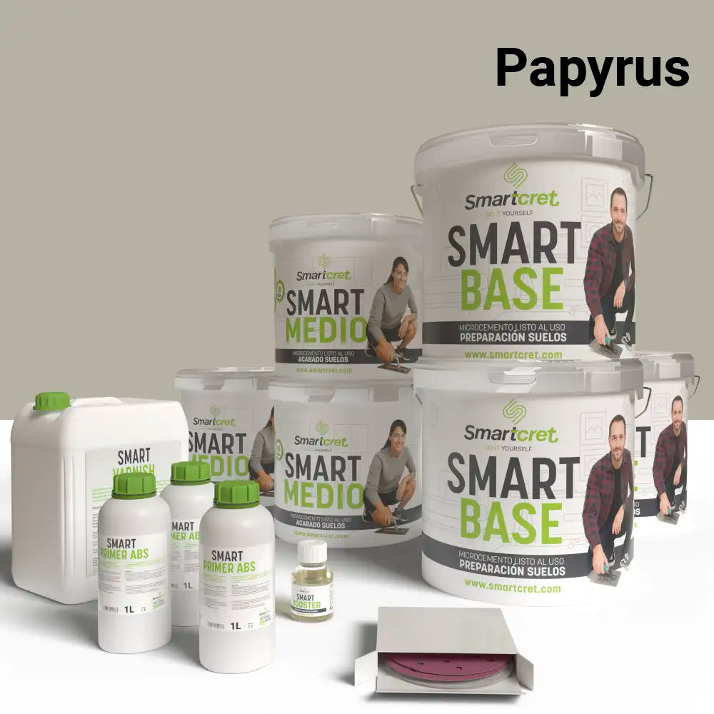Kit de microcemento para suelos y escaleras de 24 m², color Papyrus