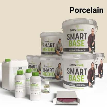Kit de microcemento para suelos y escaleras de 24 m², color Porcelain