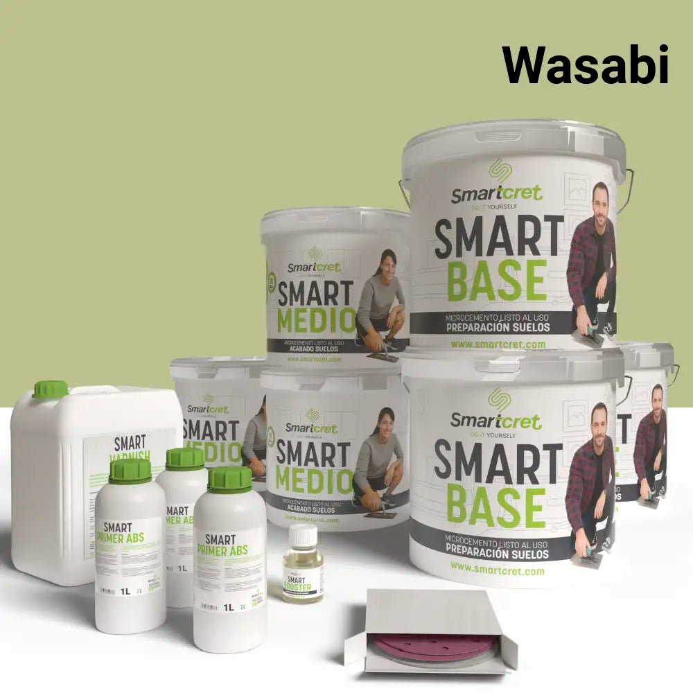 Kit de microcemento para exterior de 24 m², color Wasabi