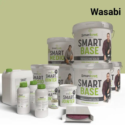 Kit de microcemento para exterior de 96 m², color Wasabi