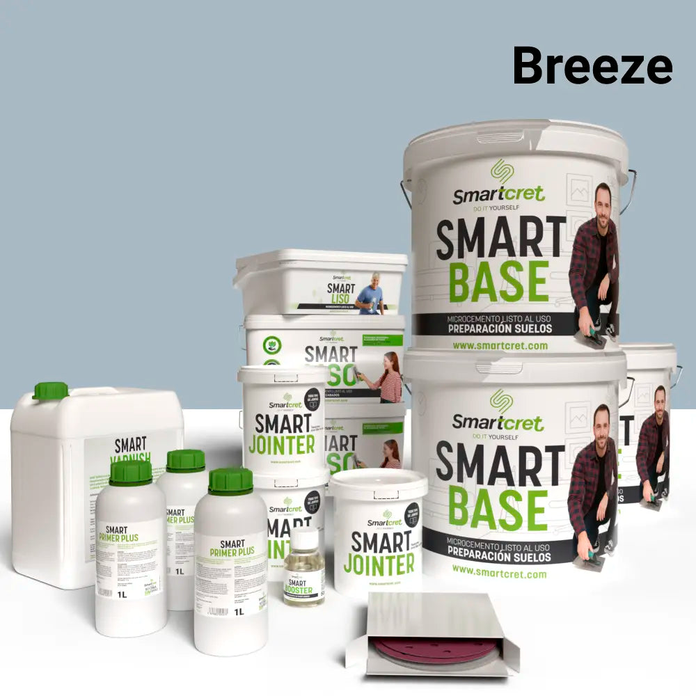 Kit béton ciré pour sols de salle de bains carrelés de 24 m²