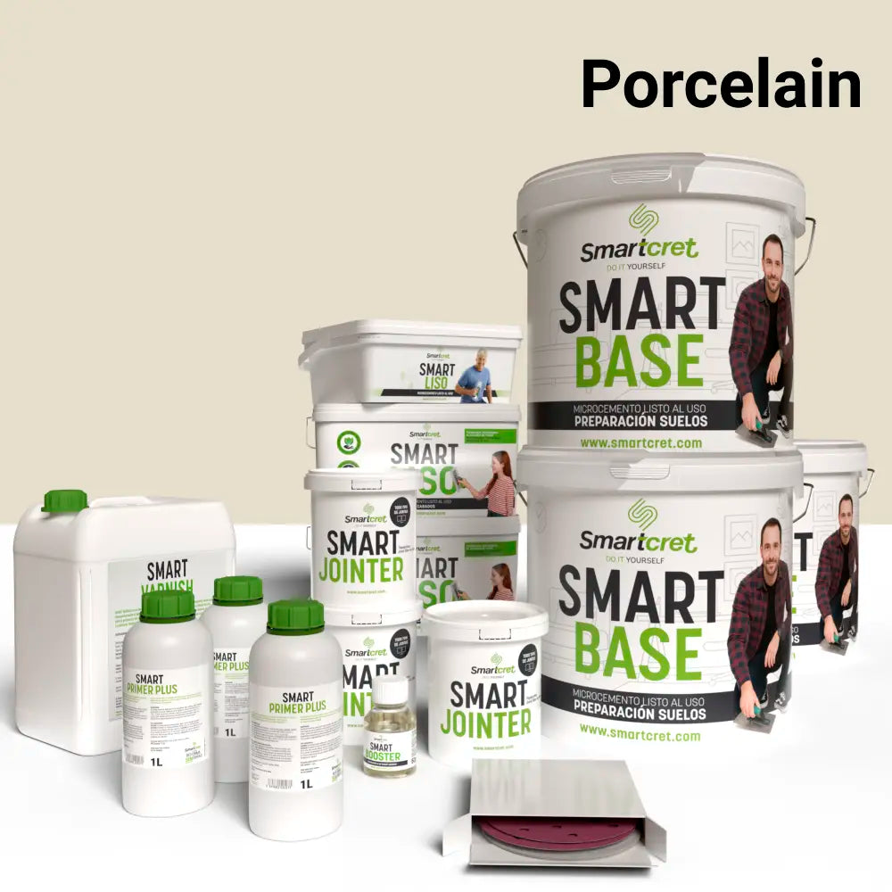 Kit béton ciré pour sols de salle de bains carrelés de 24 m²