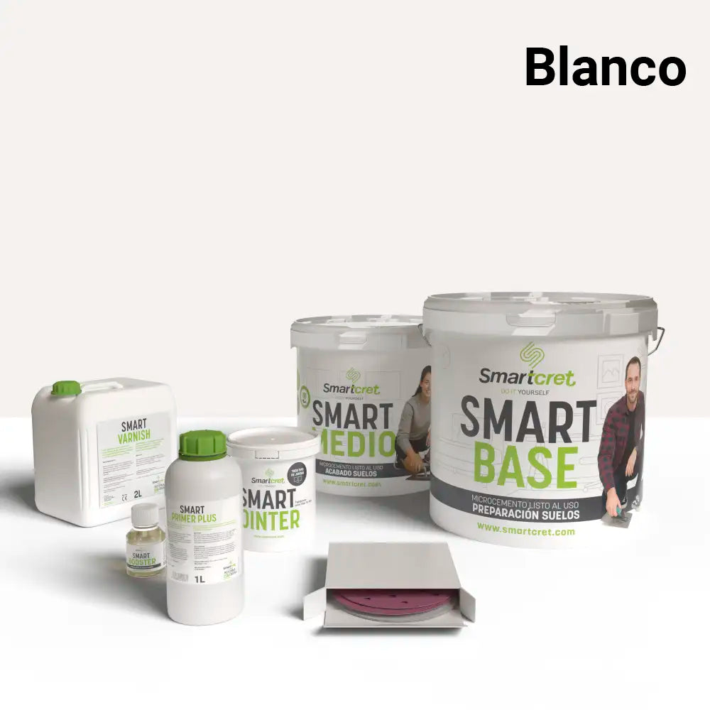 Kit de microcemento para exterior de 8 m², color Blanco