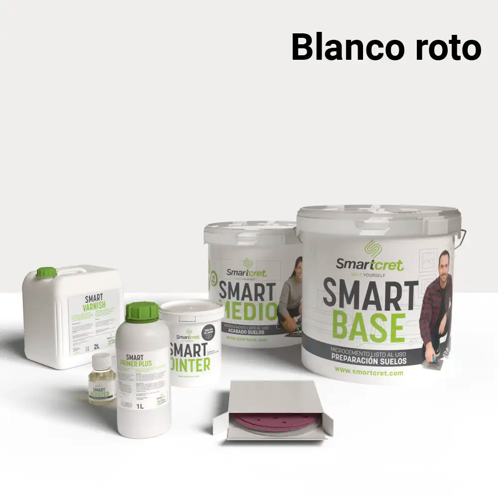 Kit de microcemento para exterior de 8 m², color Blanco Roto