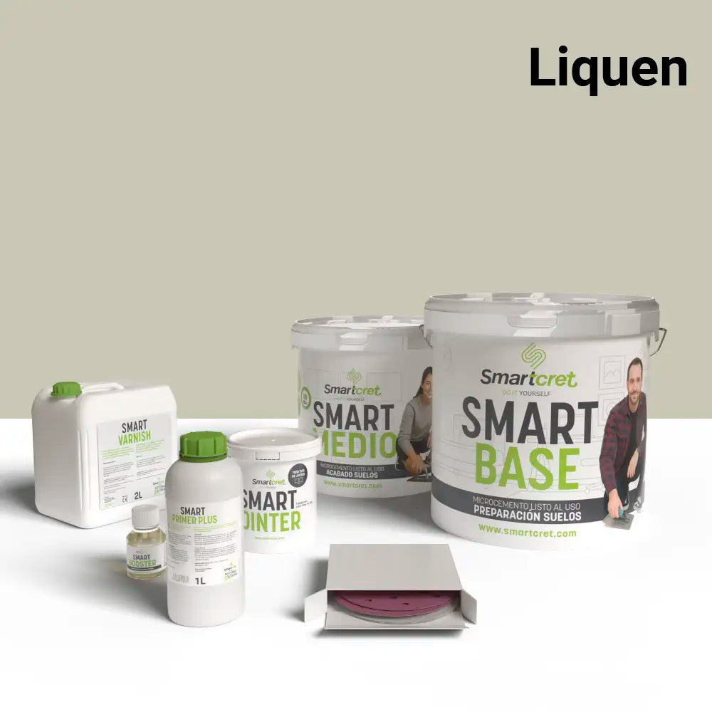 Kit de microcemento para exterior de 8 m², color Liquen