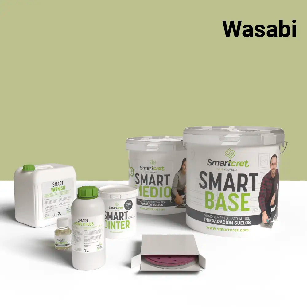 Kit de microcemento para exterior de 8 m², color Wasabi