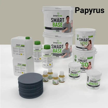 Kit de microcemento para baño de 16 m² sobre azulejos, color Papyrus