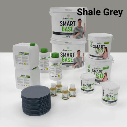 Kit de microcemento para baño de 16 m² sobre azulejos, color Shale Grey