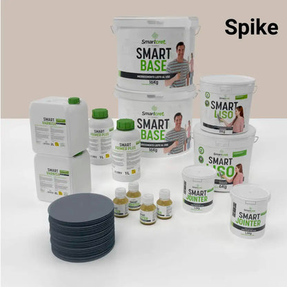Kit de microcemento para baño de 16 m² sobre azulejos, color Spike