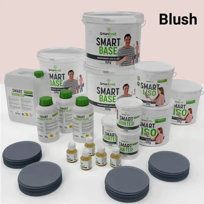 Kit de microcemento para baño de 24 m² sobre azulejos, color Blush