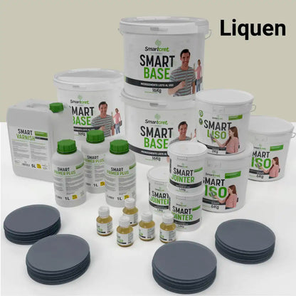 Kit de microcemento para baño de 24 m² sobre azulejos, color Liquen