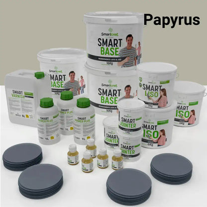 Kit de microcemento para baño de 24 m² sobre azulejos, color Papyrus