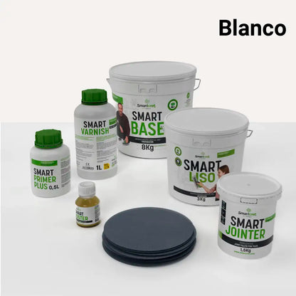 Kit de microcemento para baño de 4 m² sobre azulejos, color Blanco