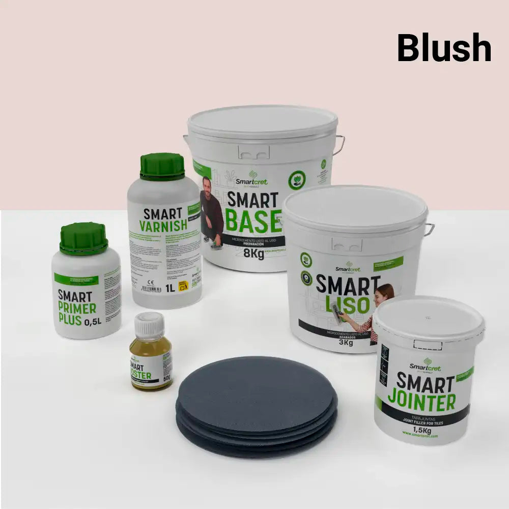 Kit de microcemento para baño de 4 m² sobre azulejos, color Blush