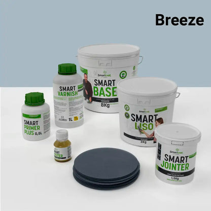 Kit de microcemento para baño de 4 m² sobre azulejos, color Breeze
