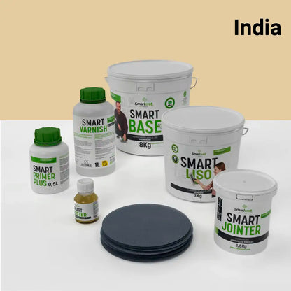 Kit de microcemento para baño de 4 m² sobre azulejos, color India