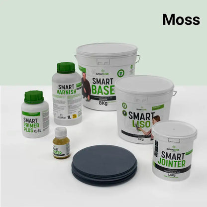 Kit de microcemento para baño de 4 m² sobre azulejos, color Moss