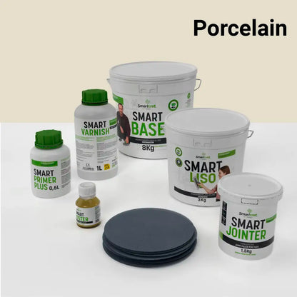Kit de microcemento para baño de 4 m² sobre azulejos, color Porcelain