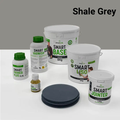 Kit de microcemento para baño de 4 m² sobre azulejos, color Shale Grey