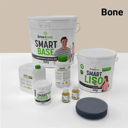 Kit de microcemento para baño de 8 m² sobre azulejos, color Bone