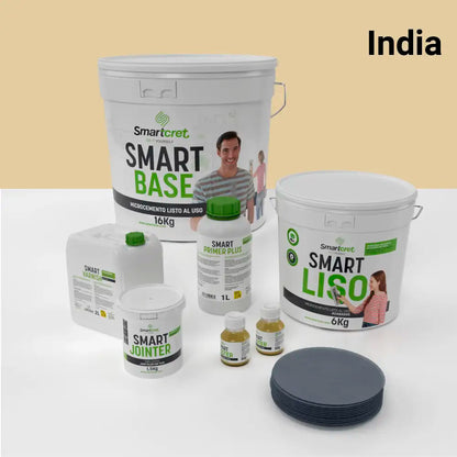 Kit de microcemento para baño de 8 m² sobre azulejos, color India