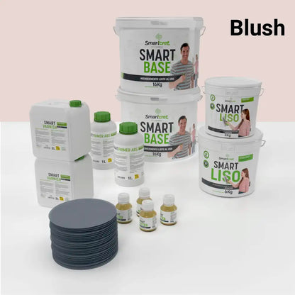 Kit de microcemento para baño de 16 m² sobre pladur, yeso o cemento, color Blush