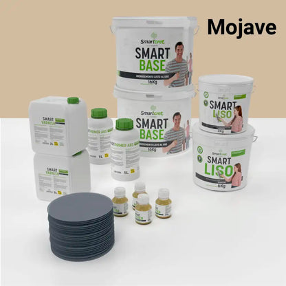 Kit de microcemento para baño de 16 m² sobre pladur, yeso o cemento, color Mojave