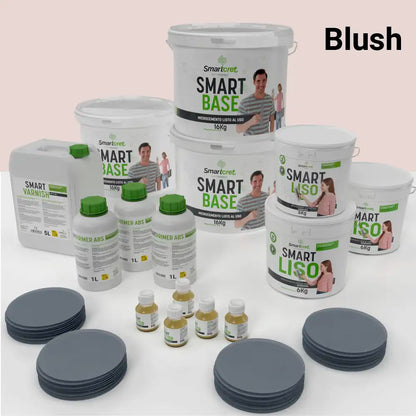 Kit de microcemento para baño de 24 m² sobre pladur, yeso o cemento, color Blush