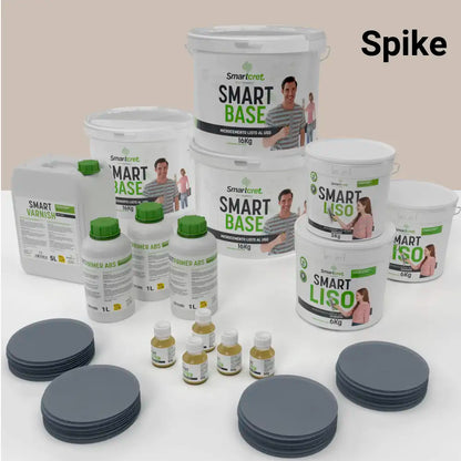 Kit de microcemento para baño de 24 m² sobre pladur, yeso o cemento, color Spike