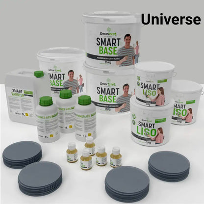 Kit de microcemento para baño de 24 m² sobre pladur, yeso o cemento, color Universe