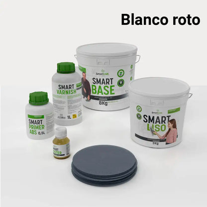 Kit de microcemento para baño de 4 m² sobre pladur, yeso o cemento, color Blanco Roto