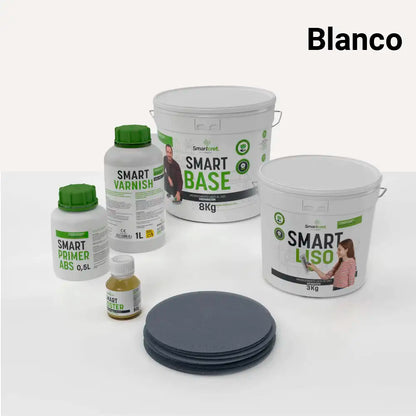Kit de microcemento para baño de 4 m² sobre pladur, yeso o cemento, color Blanco