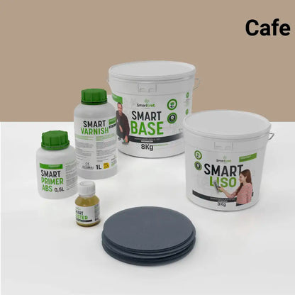 Kit de microcemento para baño de 4 m² sobre pladur, yeso o cemento, color Cafe