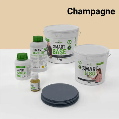 Kit de microcemento para baño de 4 m² sobre pladur, yeso o cemento, color Champagne